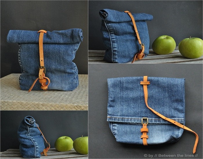 Old Jeans Lunch Bags
