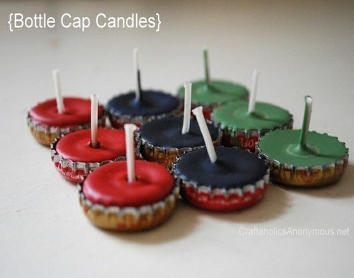 Recycled Bottle Caps Candle