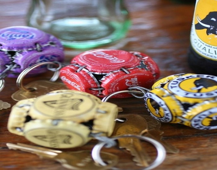 Recycled Bottle Caps Key Ring Ideas