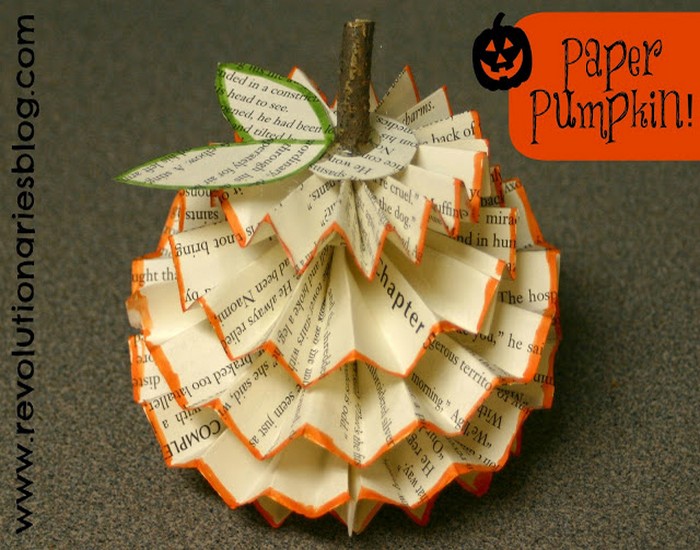 Recycled Paper Pumpkins
