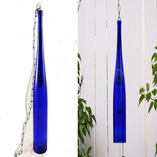Blue Swag Glass Bottles Lamp