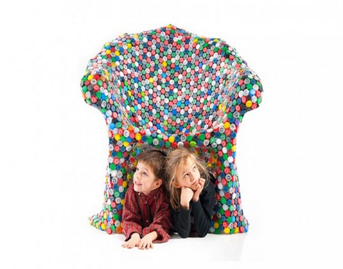 Recycled Bottles Top Caps Chair