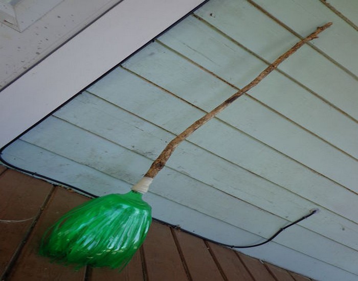 Recycled Bottles Witch Broom Idea