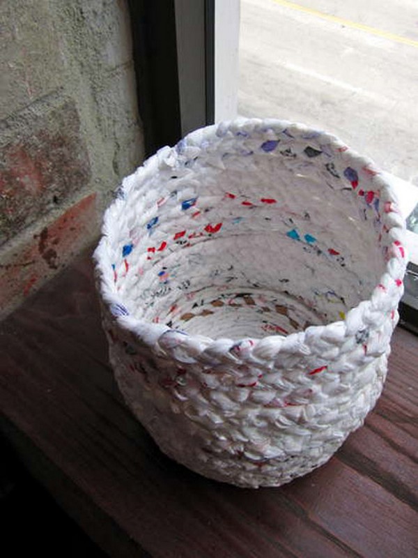 Recycled Nylon Bags to Handmade Basket