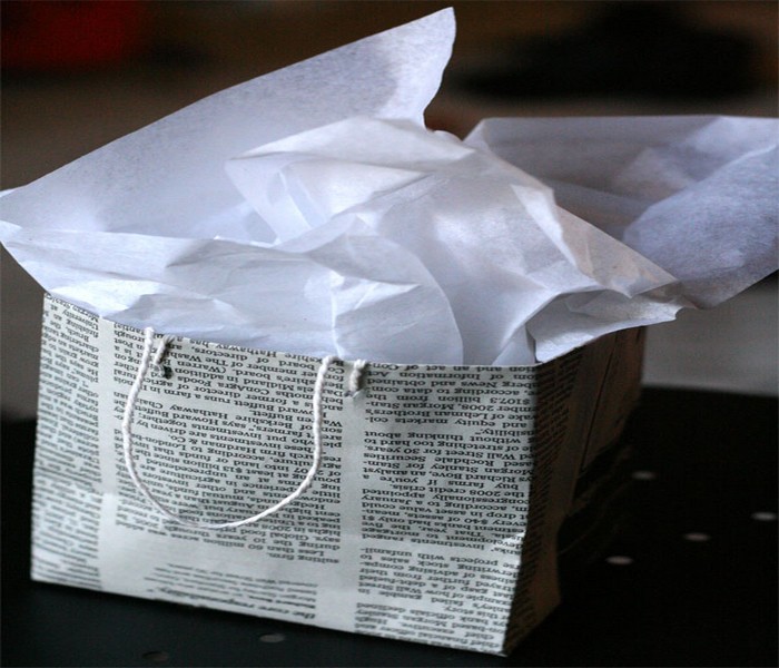 DIY Recycled Newspaper Gift Bags