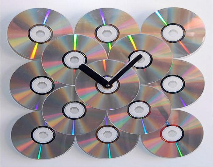 Recycled CDs Wall Clock