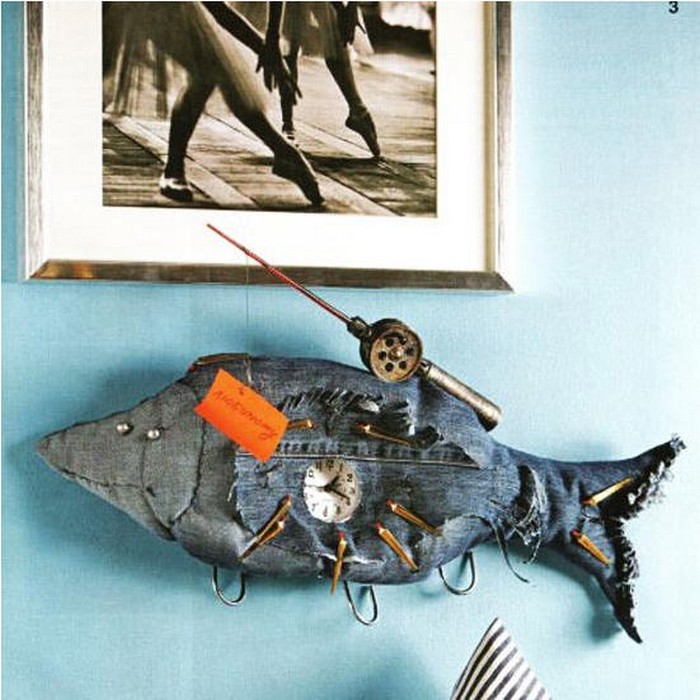 Recycled Old Blue Jeans Kids Toys Fish