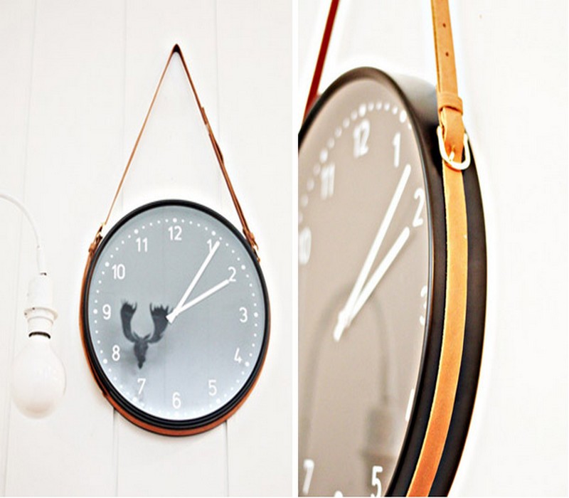 Upcycled Belt Wall Clock Idea