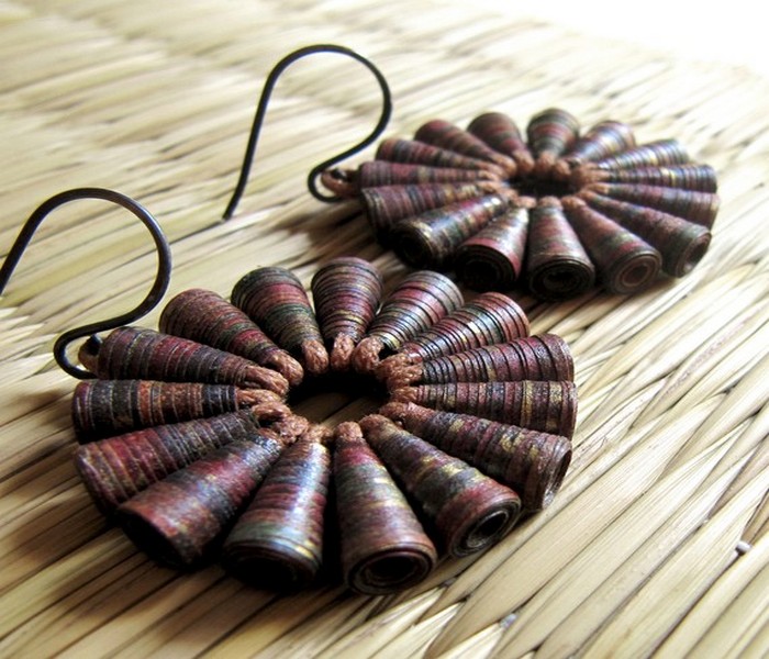 Upcycled Paper Beads Earrings