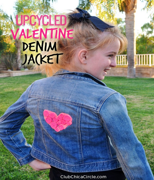 DIY Upcycled Valentine Denim Jacket