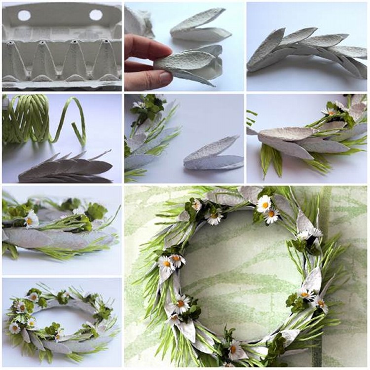 DIY Recycled Egg Carton Wreath Craft