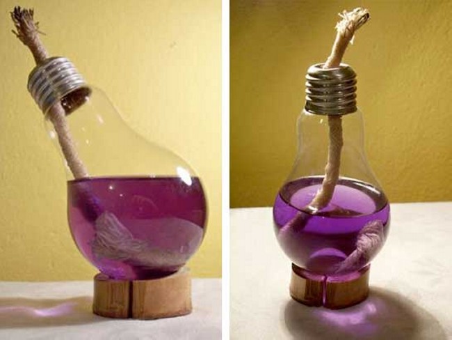 DIY Recycled Light Bulb Lamp