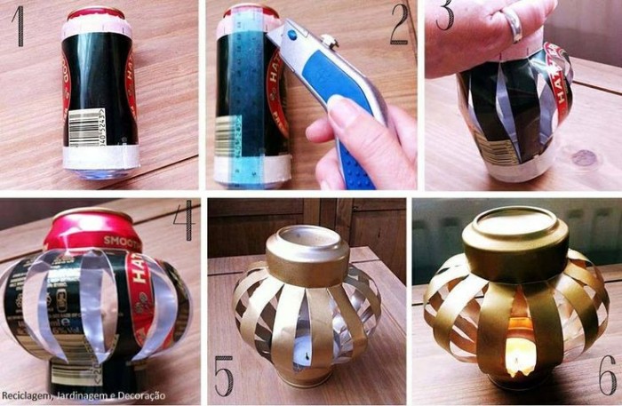 DIY Recycled Tin Can Candle Holder