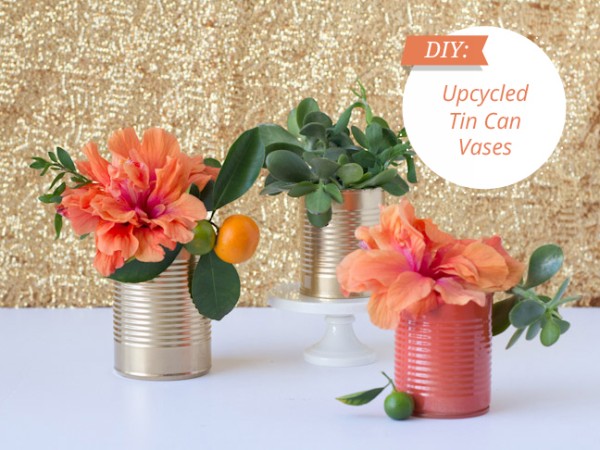 DIY Upcycled Tin Cans Flower Vase