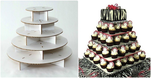 Recycled Cardboard Cake Stand for Wedding Decor