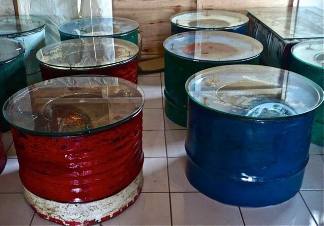 Recycled Metal Drums Table Furniture