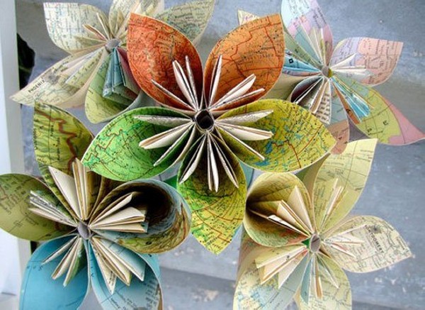 Recycled Newspaper Flowers bouquet