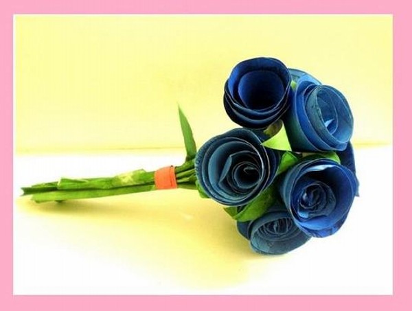 Recycled Paper Blue Rose