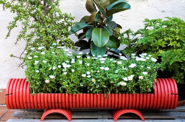 Recycled Pipe Garden Planter