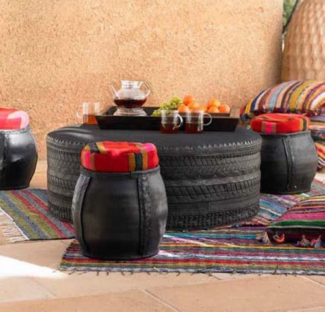Recycled Tires Modern Furniture Table