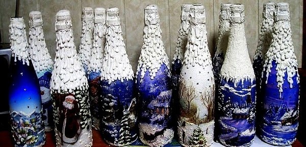 Recycled Wine Bottles Christmas Decor