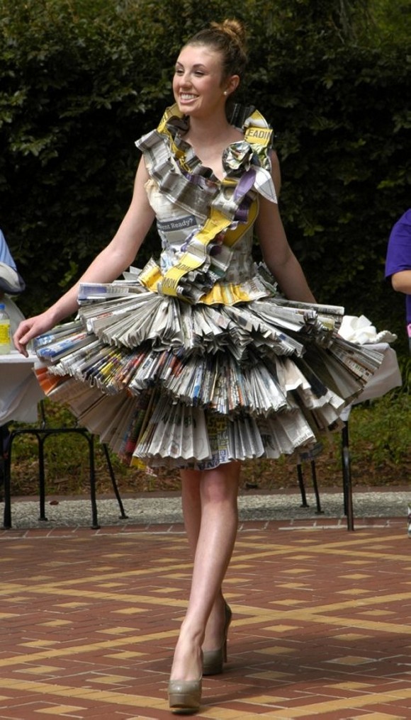 Reuse Newspaper Dress