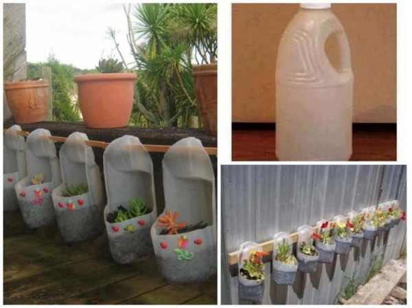 Reuse Plastic Bottle Half Flower Pots