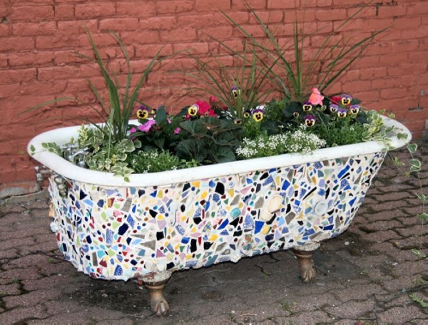 Upcycled Bathtub Garden Planter
