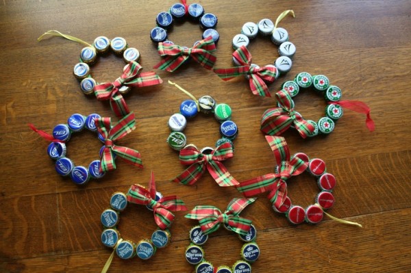 Upcycled Bottle Caps Christmas Decor Crafts