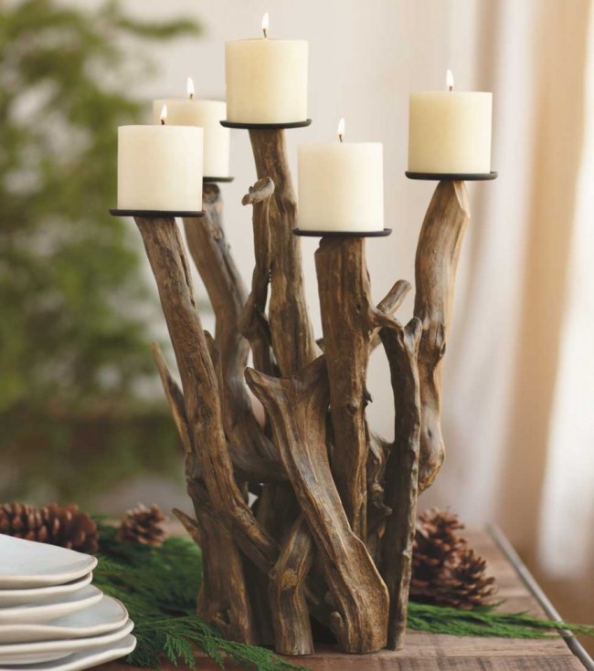 Upcycled Driftwood Decoration Candle Lights