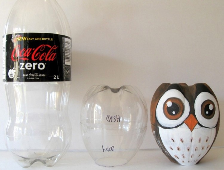 DIY Recycled Plastic Bottle Owl