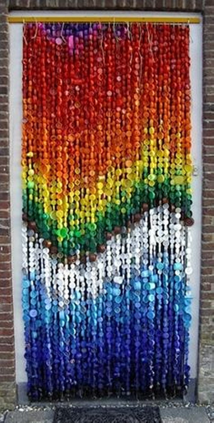 Recycled Bottle Caps Curtain