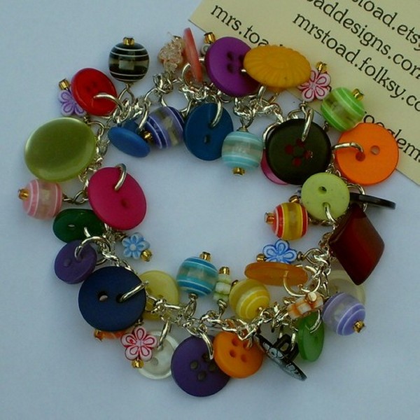 Recycled Buttons Awesome Bracelet