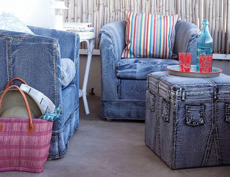 Recycled Jeans Sofa Cover
