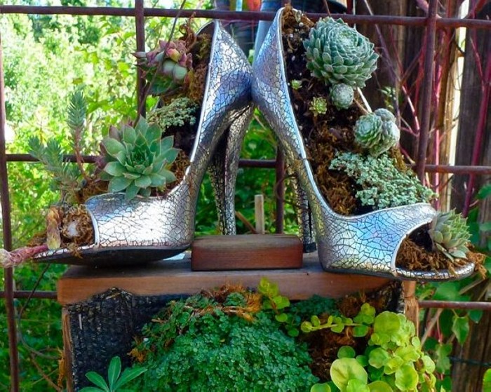 Recycled Shoes Flower Pot