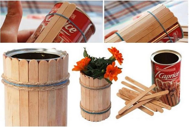 DIY Recycled Stick Vase