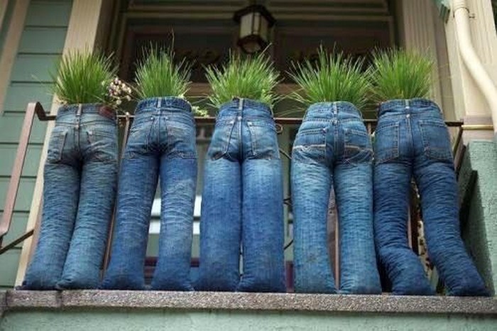 Recycled Jeans Funny Planters