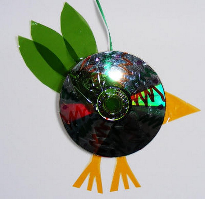 Recycled CD Bird