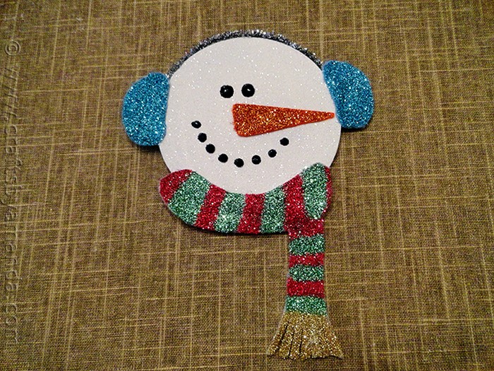 Recycled CD Glitter Snowman