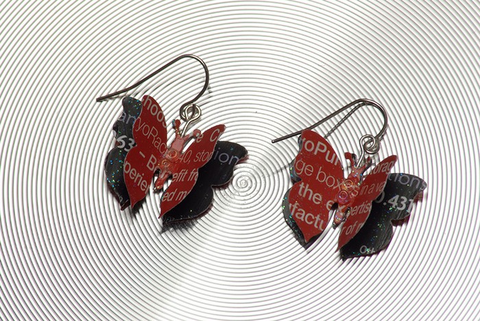 Recycled Paper Butterfly Earrings