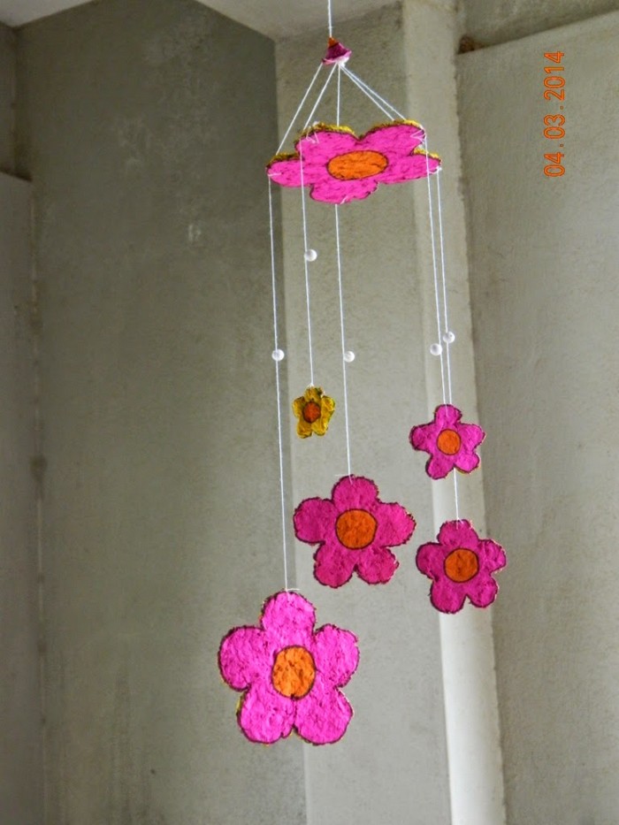 Recycled Paper Flowers Wind Chime