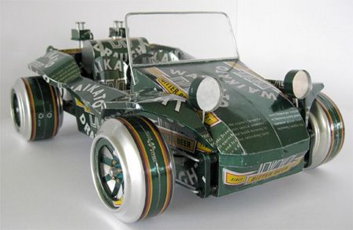 Recycled Tin Can Toy Car