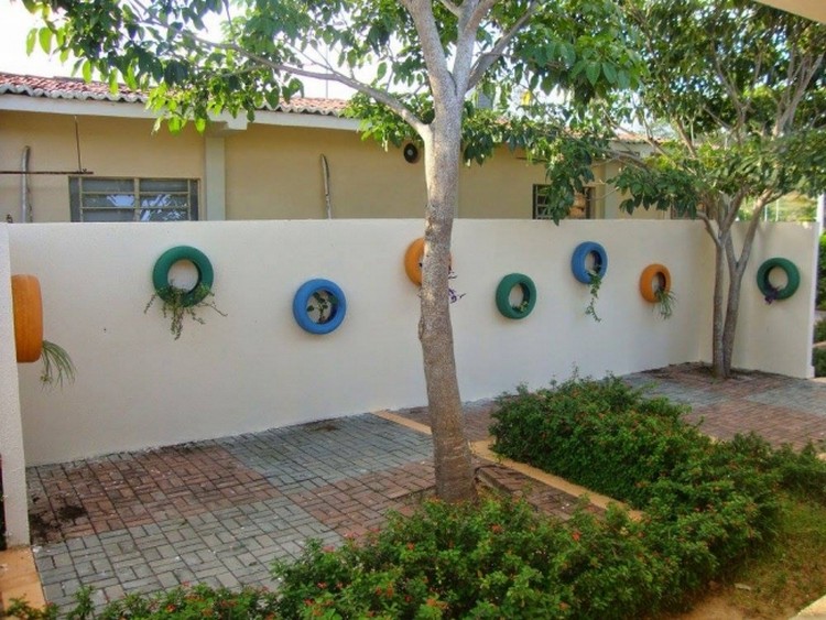 Recycled Tires Garden Wall Decor