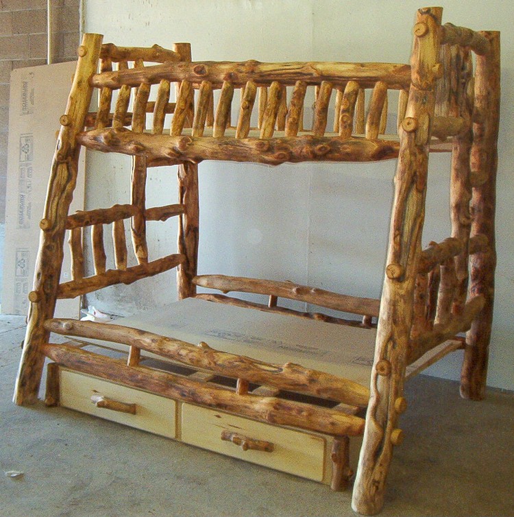 Log Bunk Bed