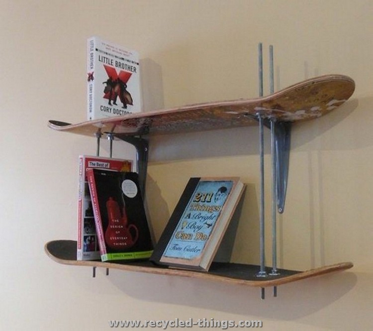Snowboard Book Shelves
