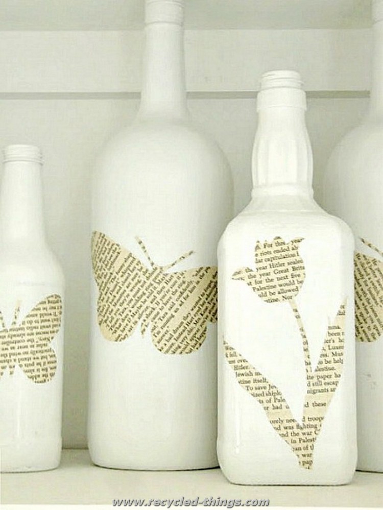 Book Pages Bottle Art
