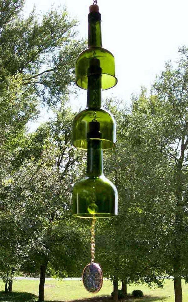 DIY Wind Chime Made from Recycled Wine bottle