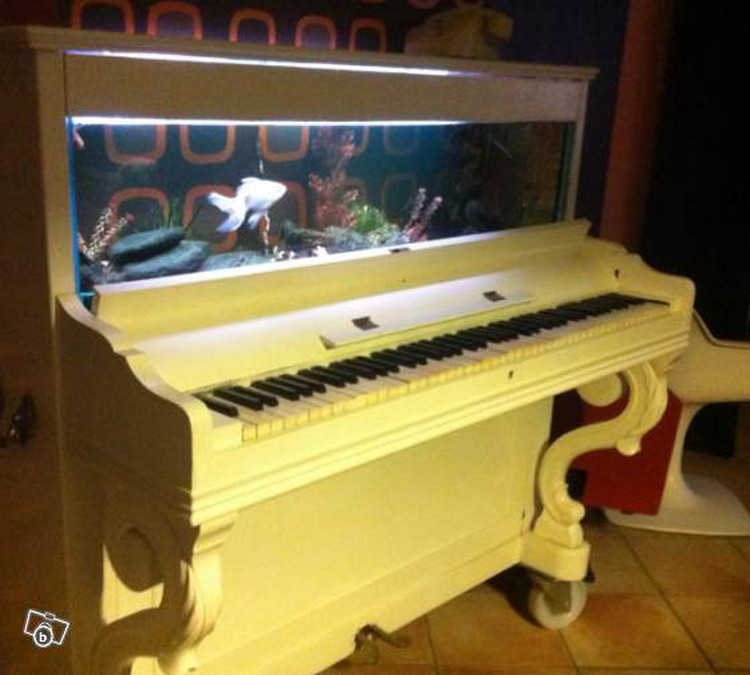 Old Piano Upcycled Aquarium