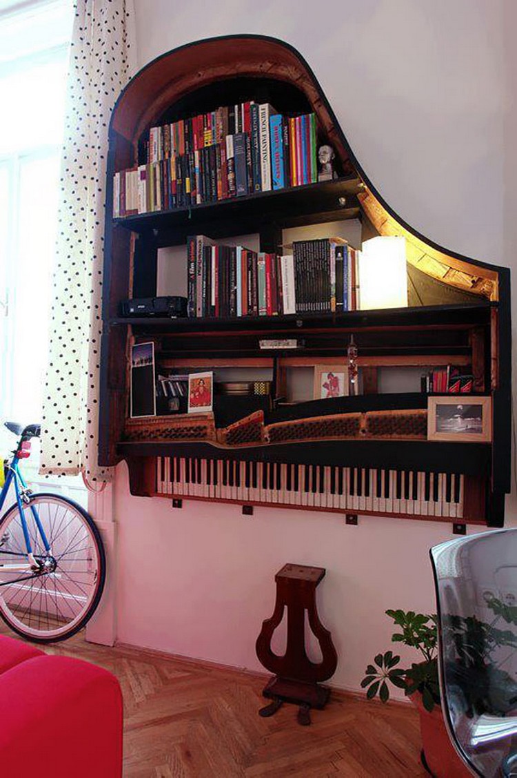 Old Piano into Bookshelf