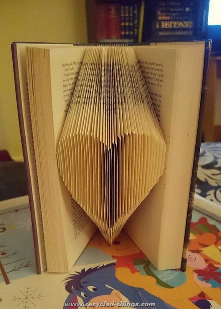 Recycled Book Heart Art